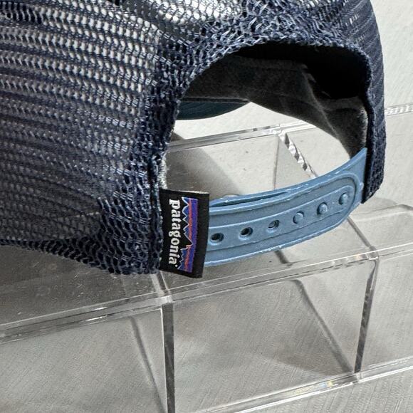 Patagonia Fitz Roy Bear Snapback Blue Hat Cap Mesh Trucker - Picture 6 of 7